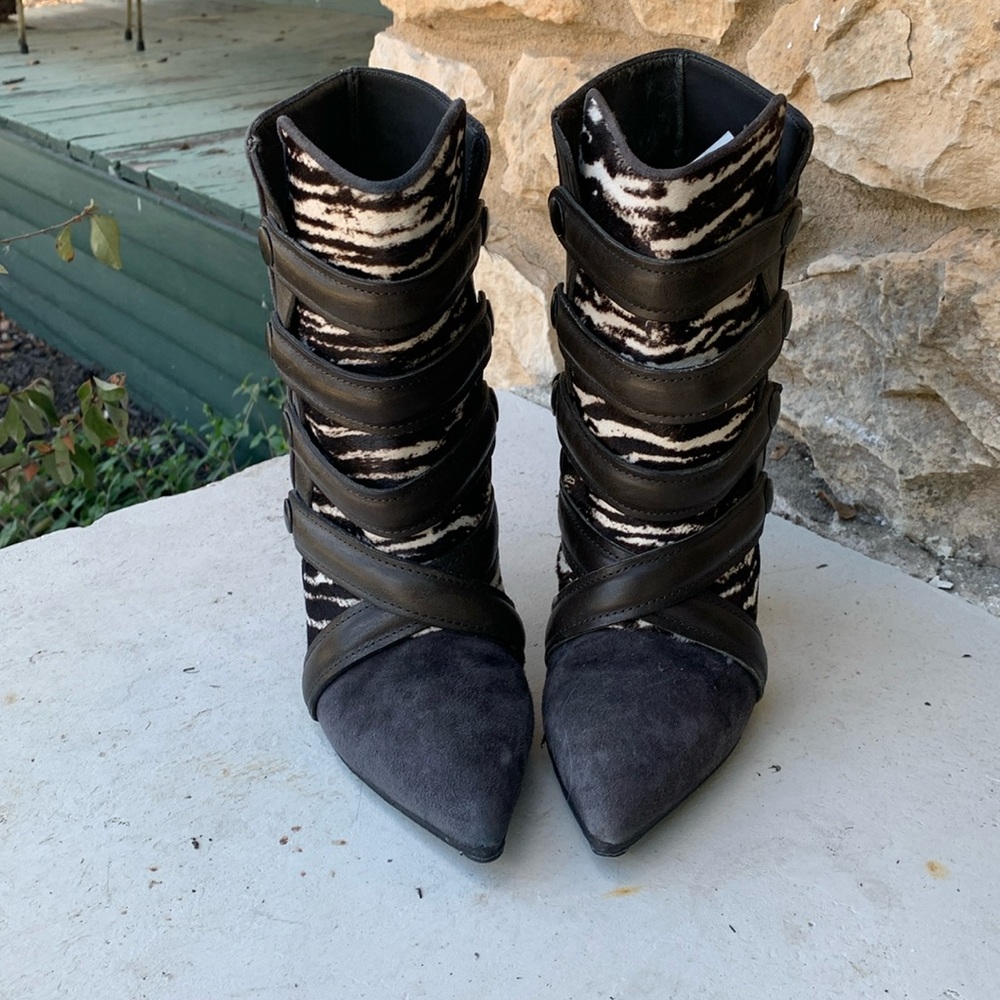 Isabel marant suede & cow fur booties - Picture 1 of 4